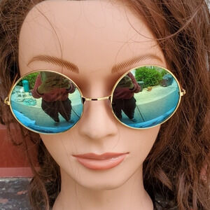 Circle‎ Steampunk  Green tint sunglasses 5 star rated NEW